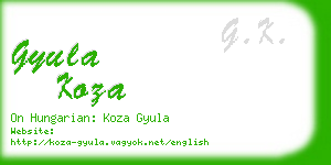 gyula koza business card